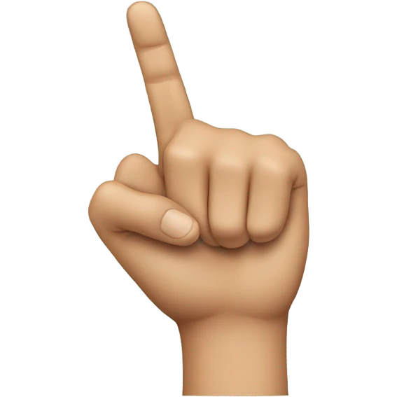 front of hand, one finger pointing  emoji
