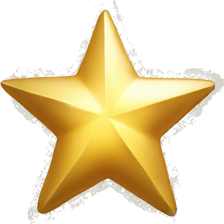 A Golden star with ice background emoji