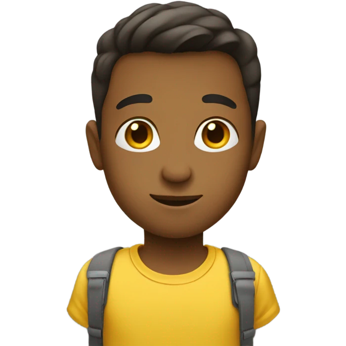 confident boy in yellow shirt without glasses emoji
