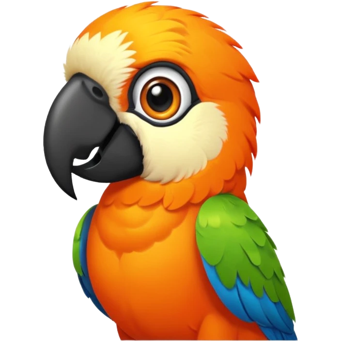 An orange parrot with a black collar emoji