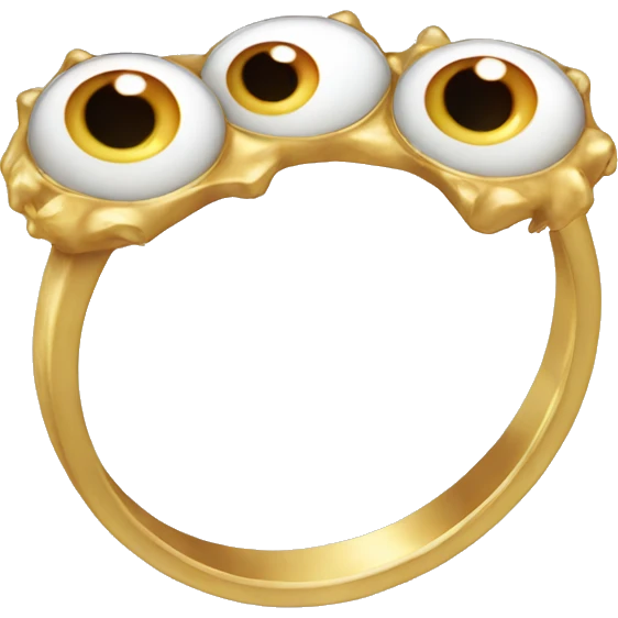 thin gold ring studded with eyeballs emoji