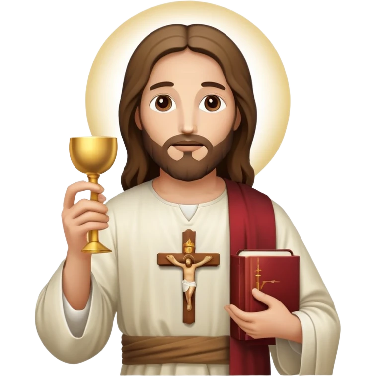 Jesus holding the Eucharist, celebrating Catholic Mass emoji