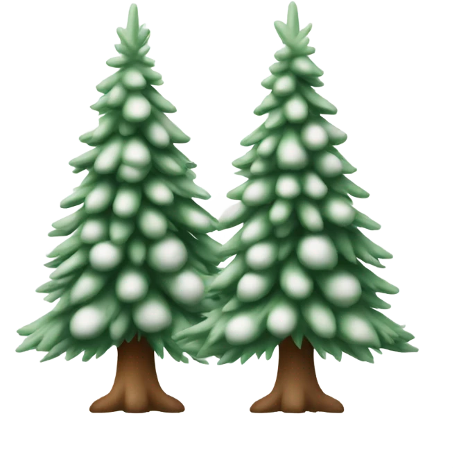  actual white fir christmas tree isolated.  emoji