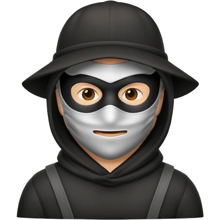 system emoji of a burglar with a mask, minimalistic, neutral, no text emoji