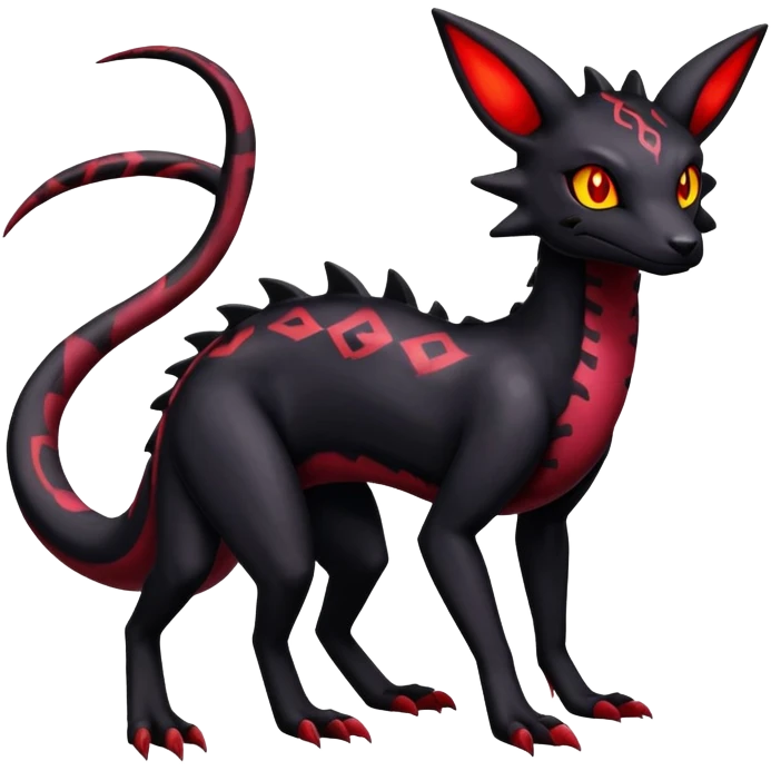 Salazzle-Salandit-Umbreon-Fakémon-hybrid-creature (full body)  emoji