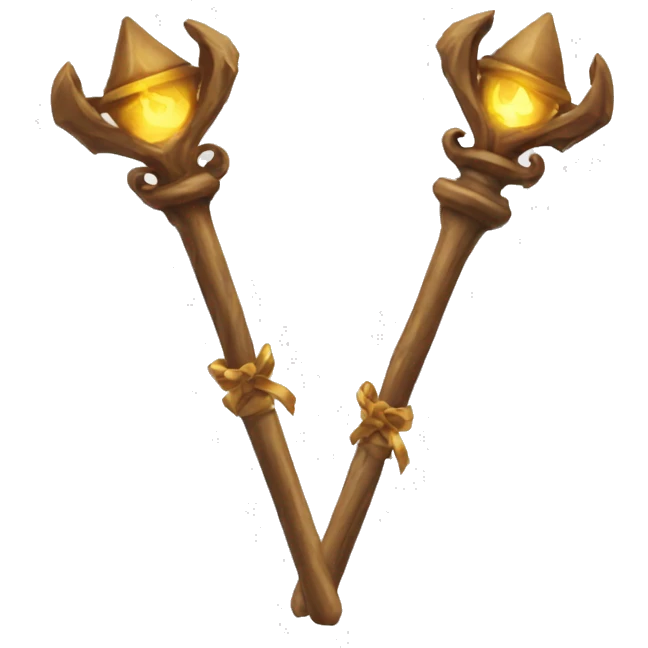 two crossed harry potter magic wands emoji