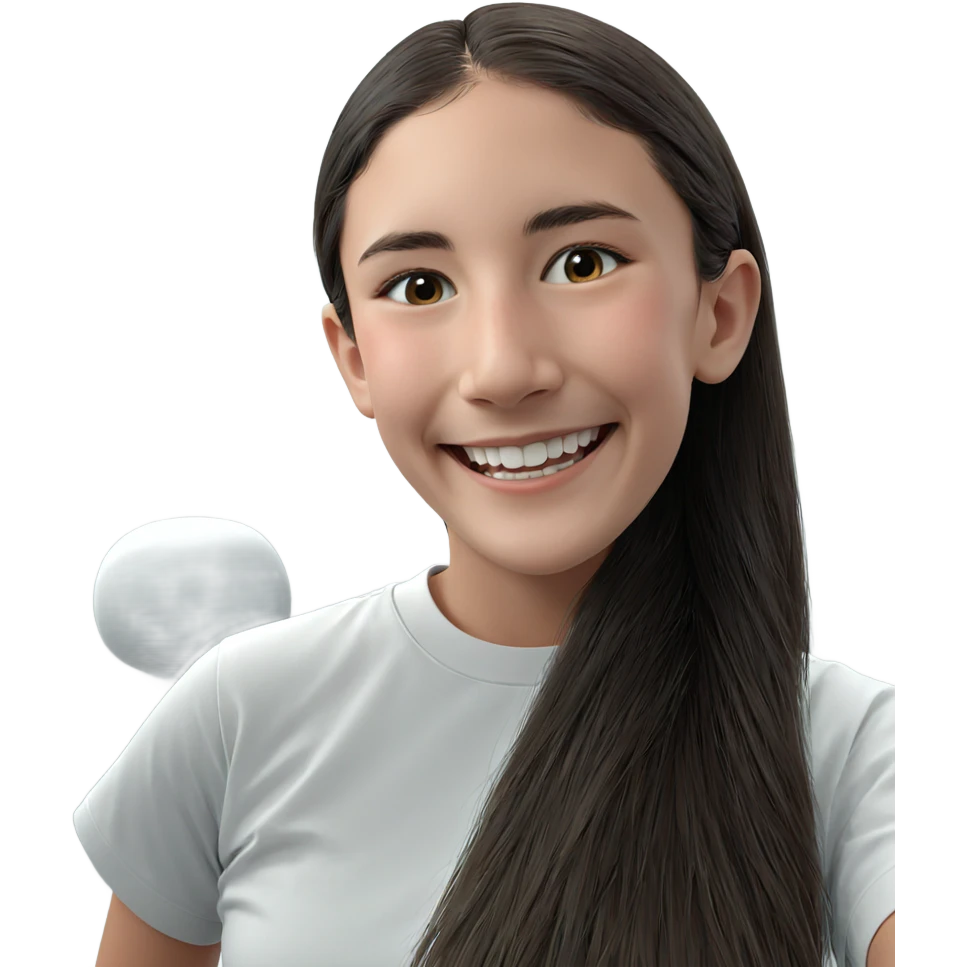 smiling girl in white shirt emoji
