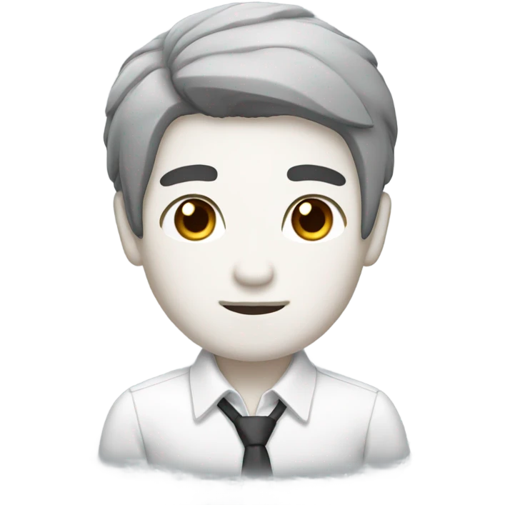 man from japan, white skin, black hair, formal shirt emoji