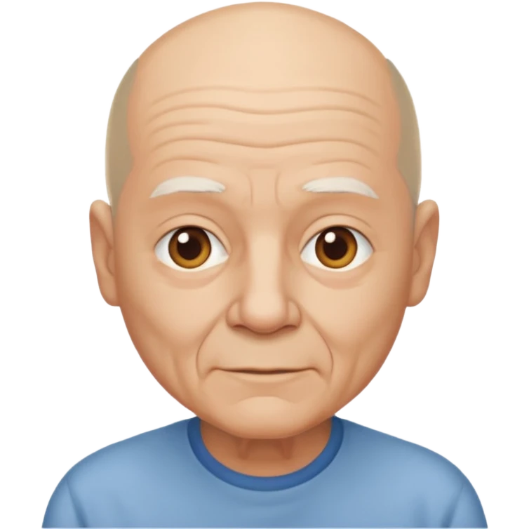 bald elderly man with shirt emoji