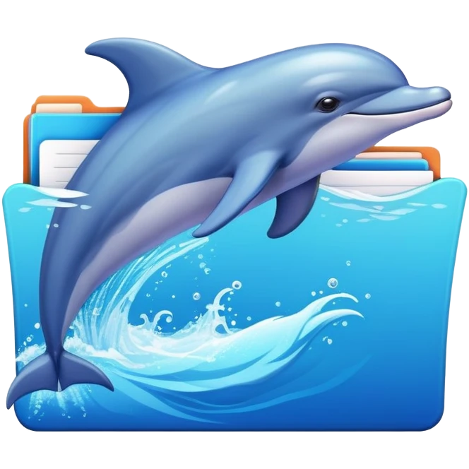 folder with dolphin picture  emoji
