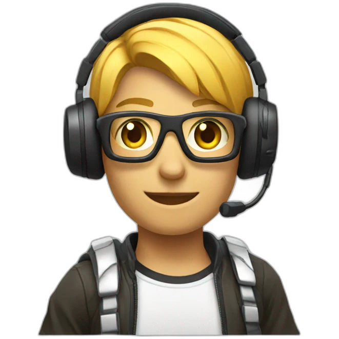 gaming with headset and controller emoji