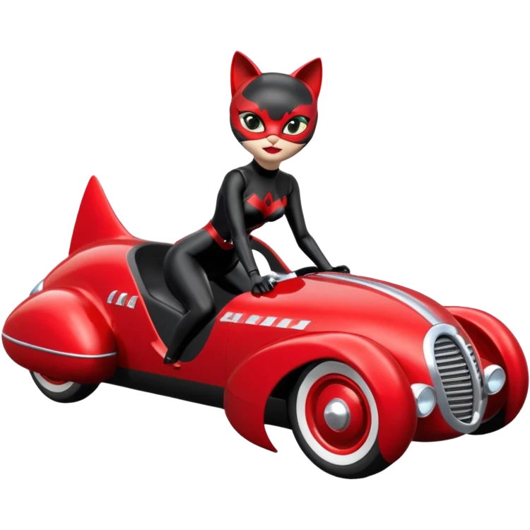 Hot rod Cat Woman’s retro futuristic Catmobile twin seat rc car  emoji