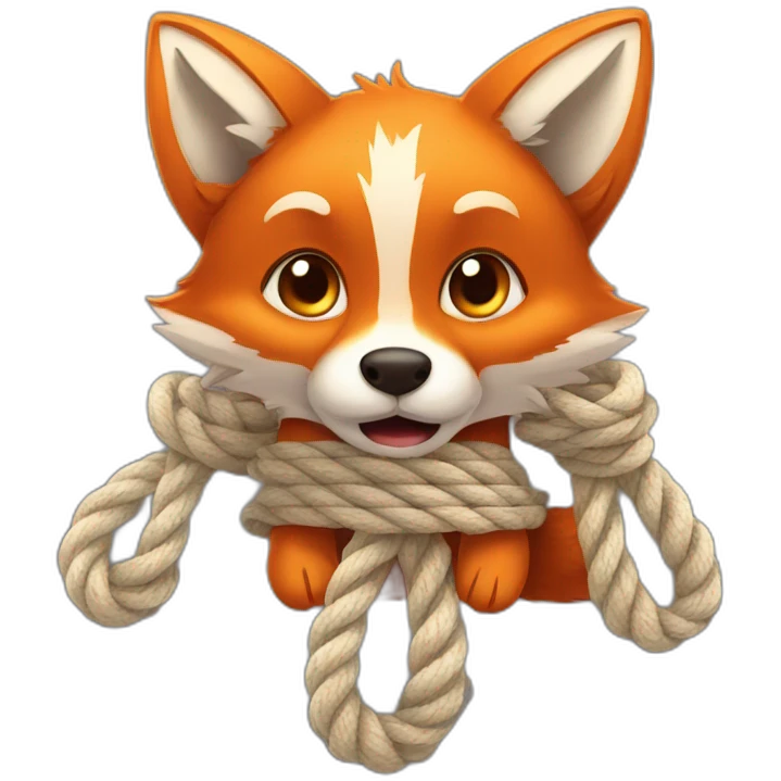 Fox paws tied up with ropes emoji