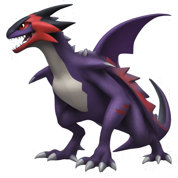 Black Cool Edgy Nargacuga-Garchomp-Noivern Fakémon  with White and Red and purple and black Edgy markings emoji