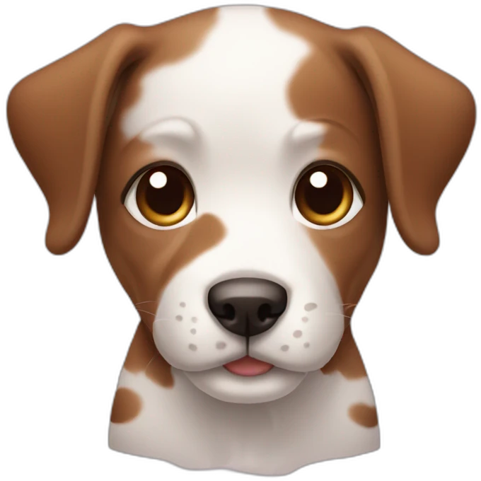 Puppy with a brown and white spot  emoji
