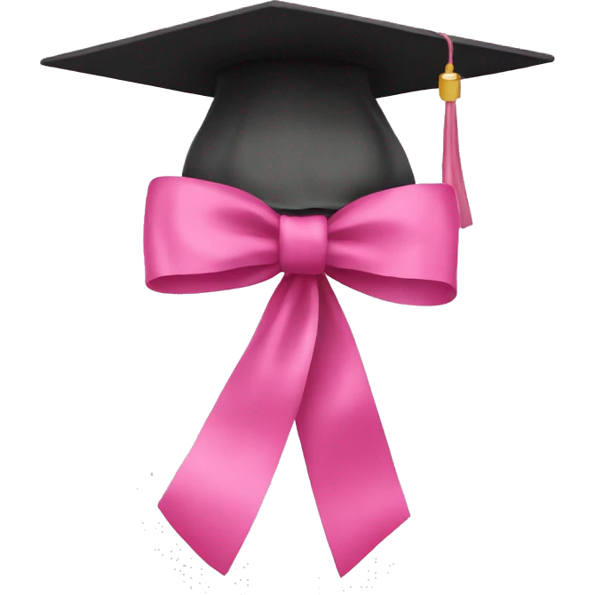 College degree with a pink bow emoji