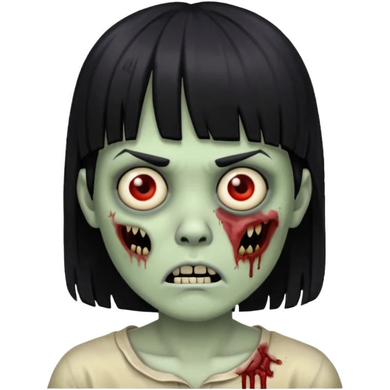zombie with black bangs  emoji