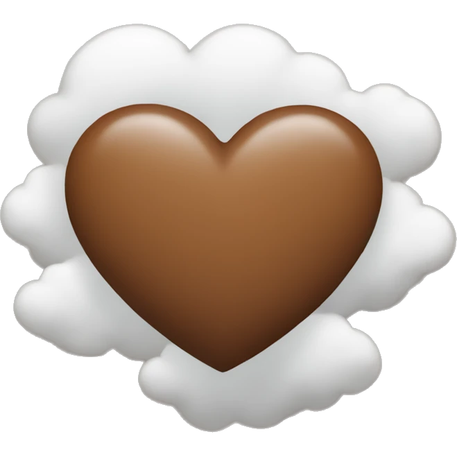 brown heart with small clouds emoji