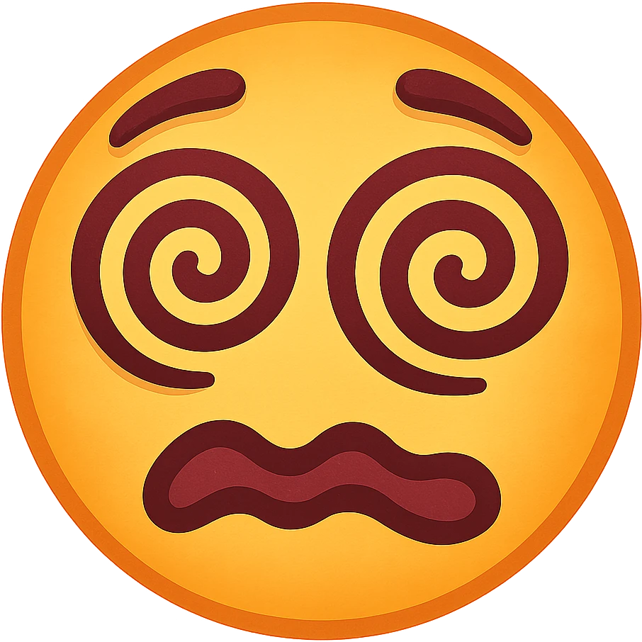 face with dizzy swirls emoji, digital illustration emoji
