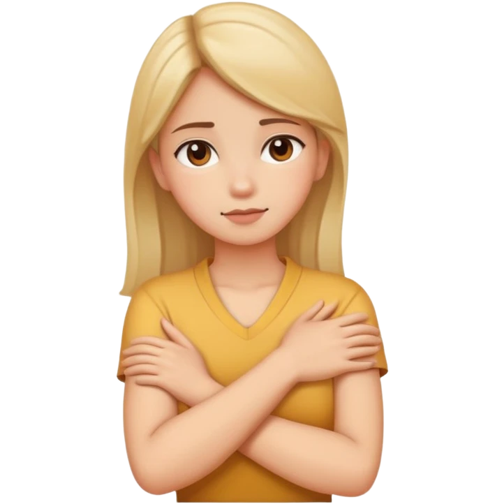 arms crossed holding neck girl emoji