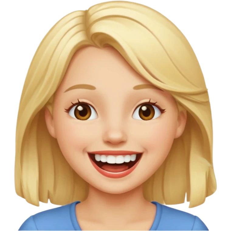 blondish girl, laughing emoji