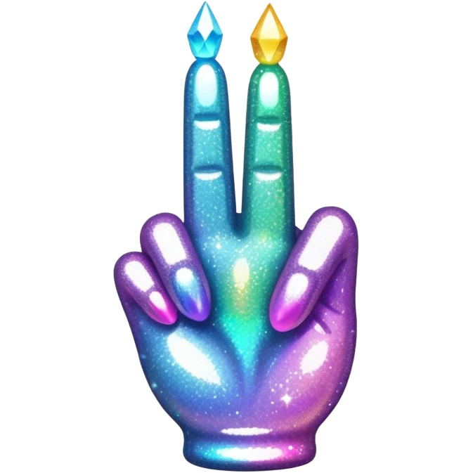 Sparkly middle finger emoji
