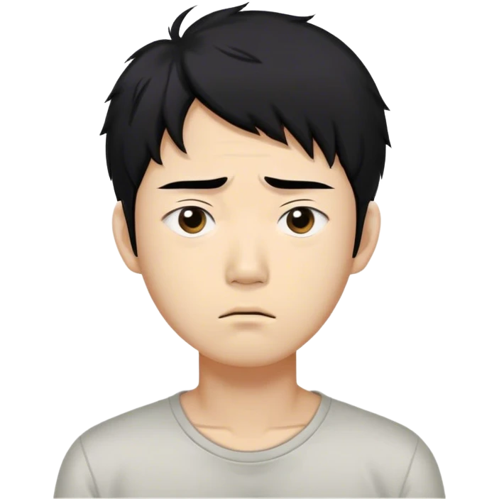 Seong Gi-hun squid game A tall, slim man with messy, unkempt black hair and tired eyes, showing signs of stress. emoji
