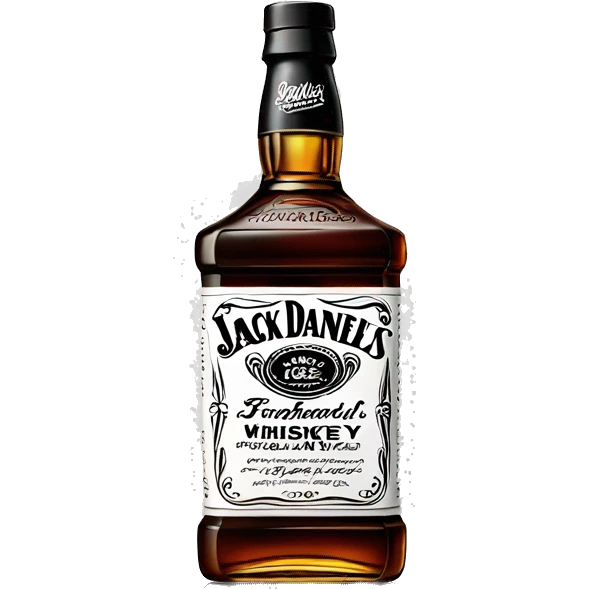 Realistic bottle of Jack Daniel's Whiskey isolated.  emoji