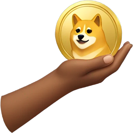 Me holding a dogecoin  emoji