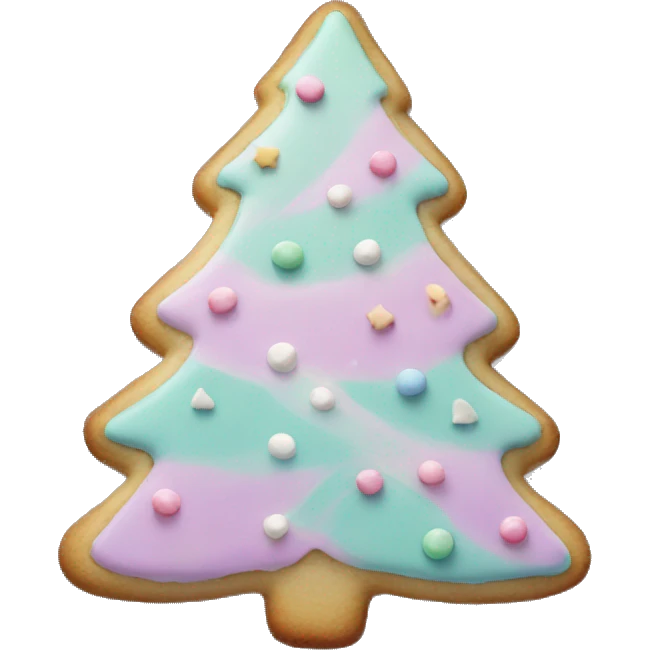 Pastel Christmas tree cookie emoji