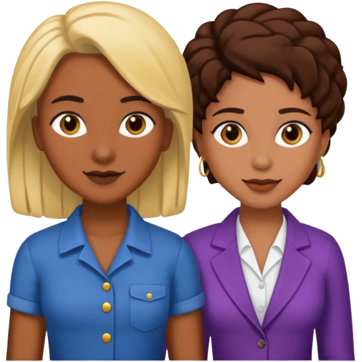 Lesbian emoji Guyanese Masc and mixed fem emoji