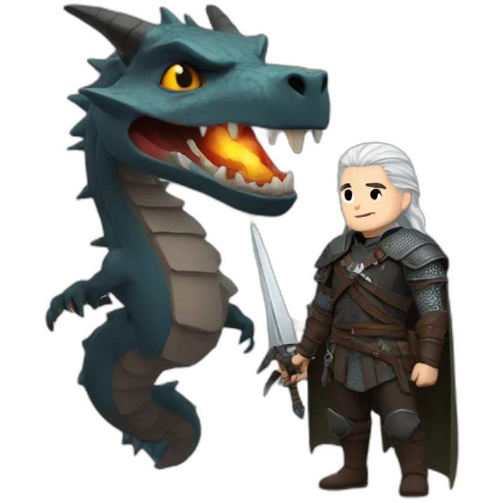 Witcher with dragon emoji