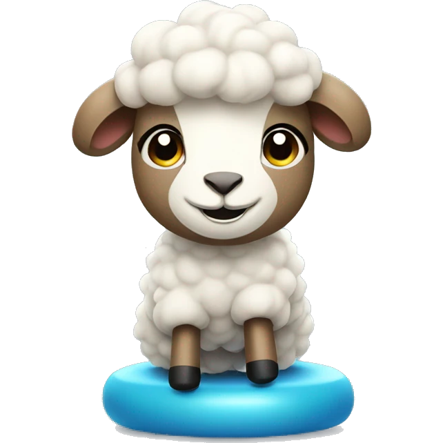Cute sheep doing the spinning workout emoji