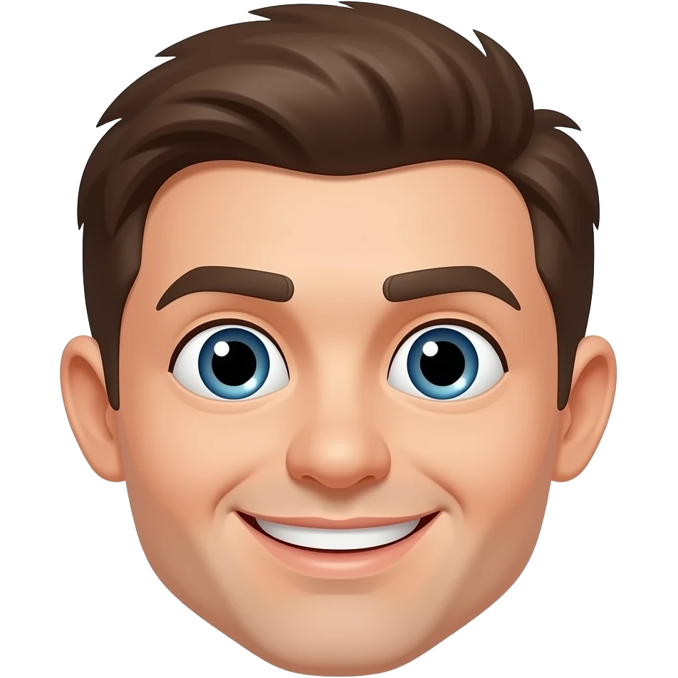 A regular yellow face emoji rolling eyes and smiling at the same time emoji