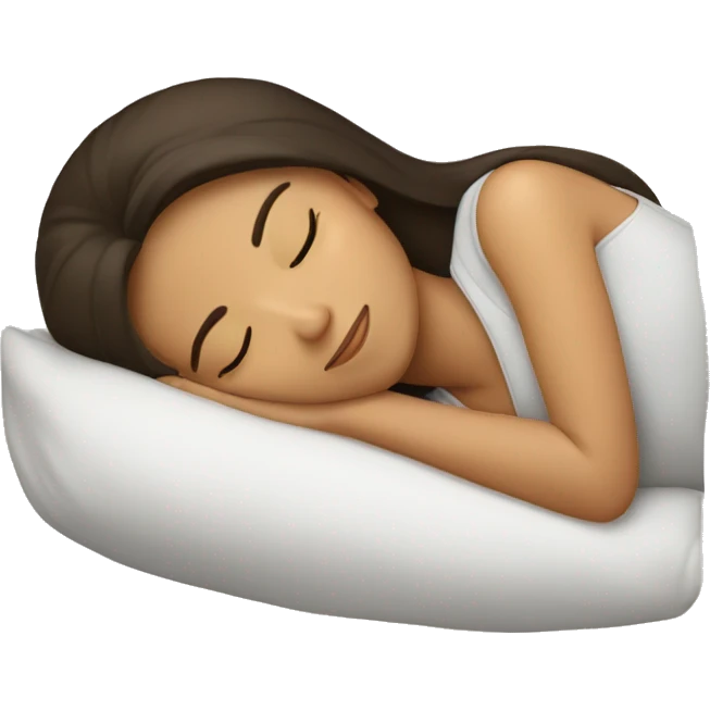 Brunette girl sleeping emoji