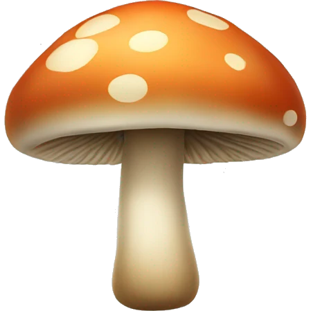 a mushroom with a face emoji