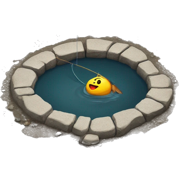 Fishing at the pothole in the road  emoji