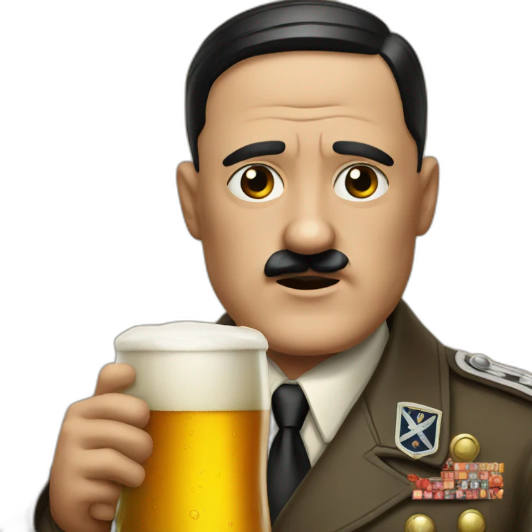 hitler drinking beer emoji