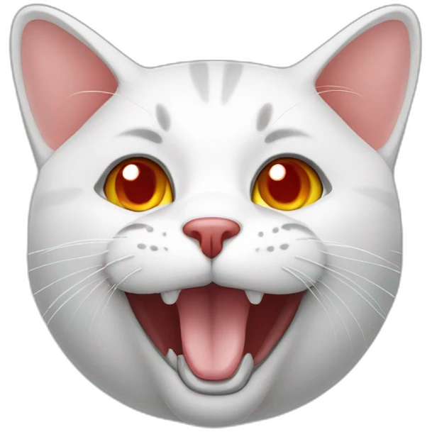 cat white with red spot emoji