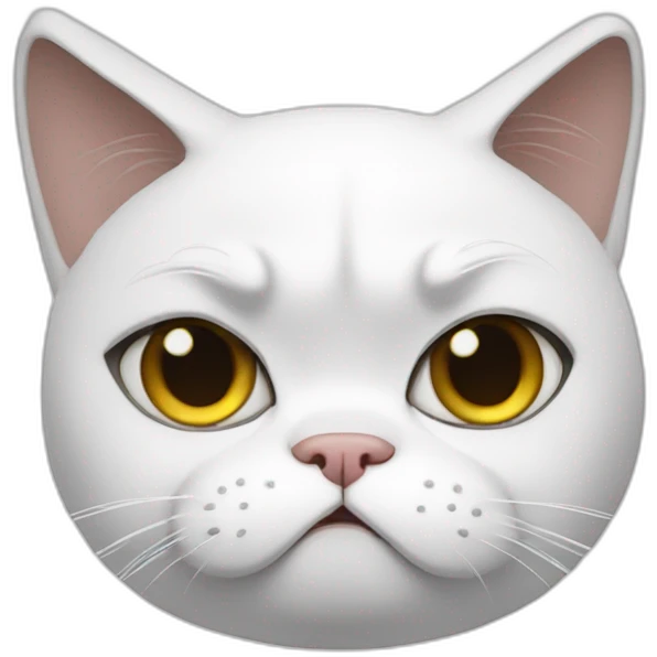 White grumpy cat emoji