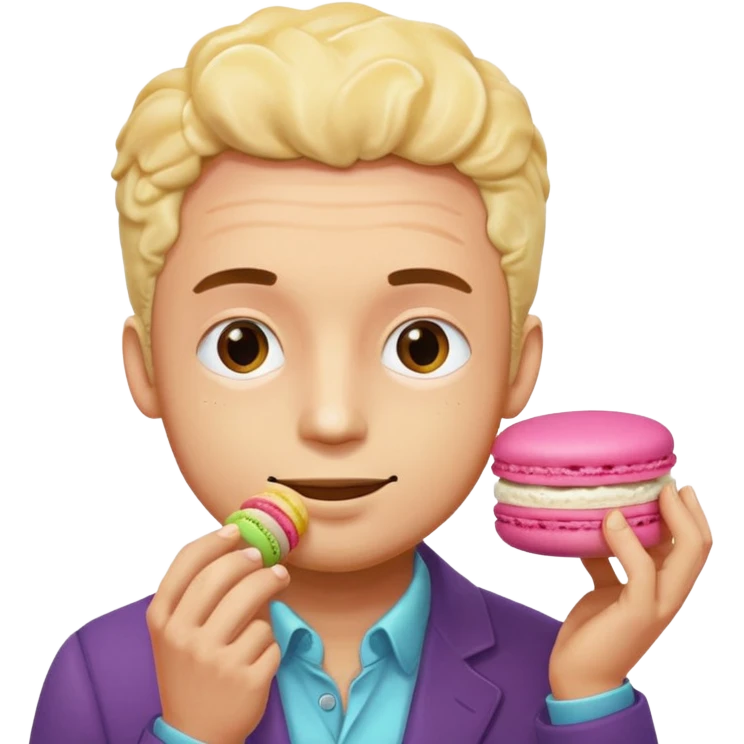 Macron qui mange des macaron emoji