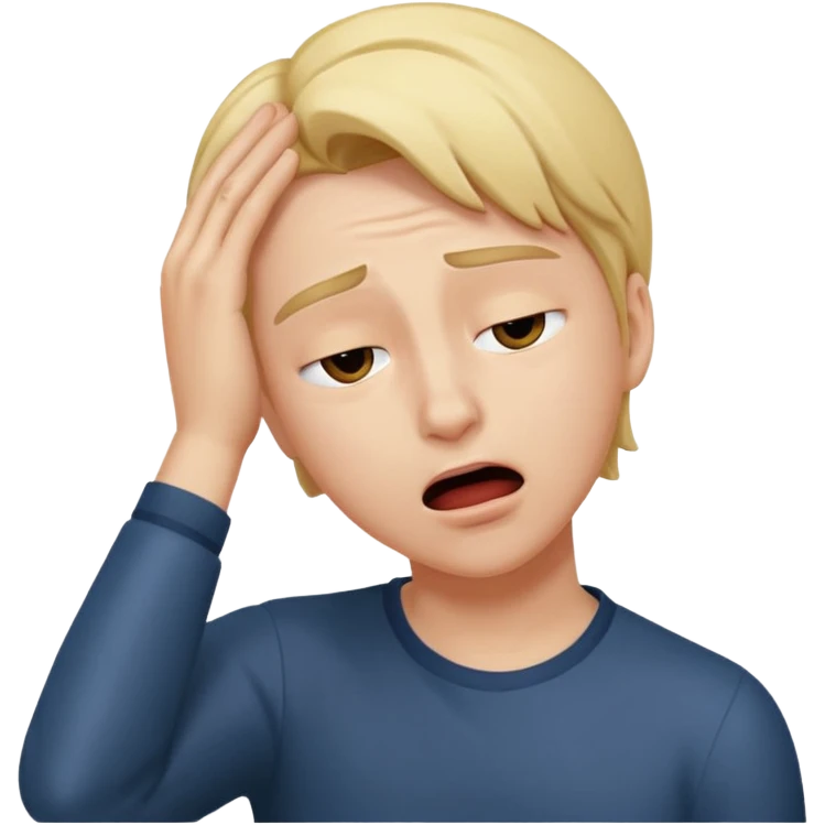 character swooning with hand on head mouth open fainting dramatically theatrical emoji