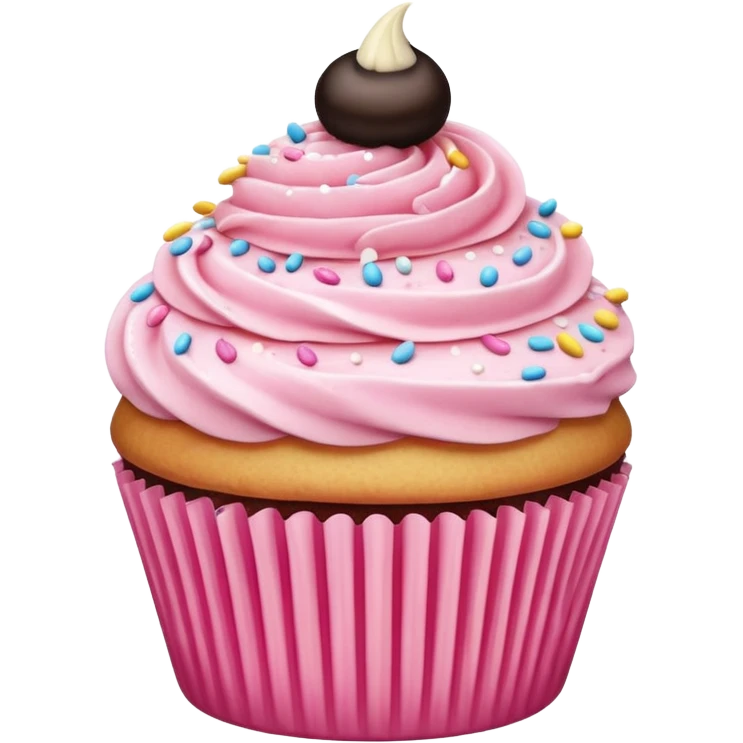 Cupcake with pink icing emoji