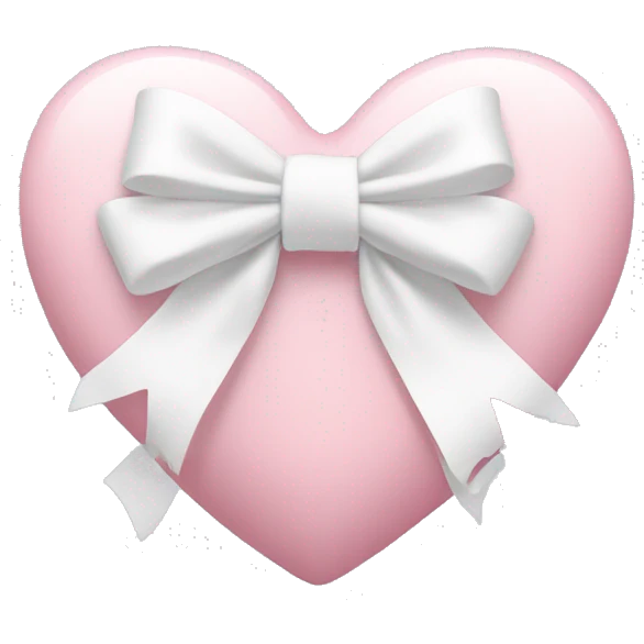 Pastel pink heart with white bow emoji
