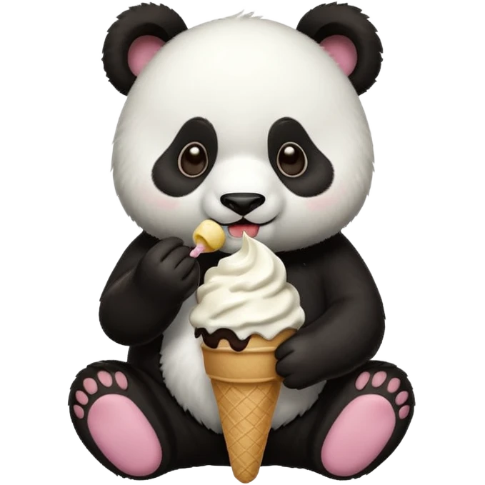 Panda eating ice cream emoji