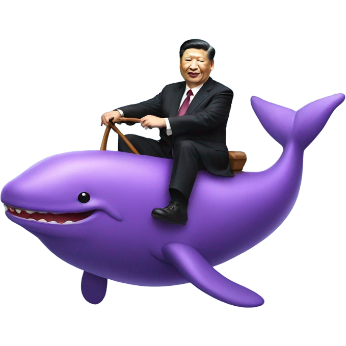 xi jinping riding purple whale emoji