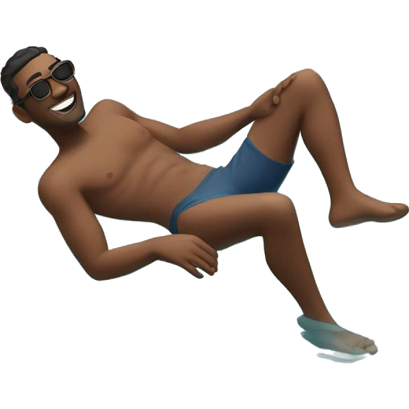 man relaxing in the pool emoji