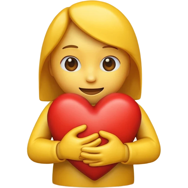 make an emoji hugging a heart emoji