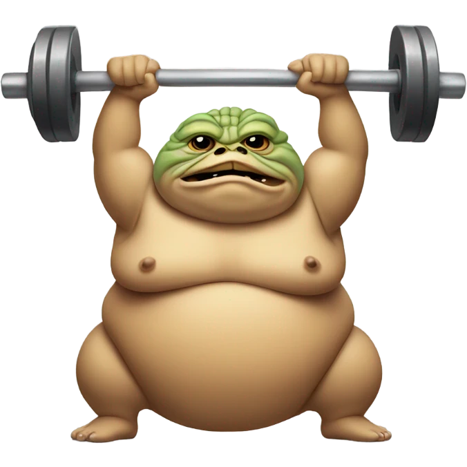 Jabba the hut lifting weights emoji