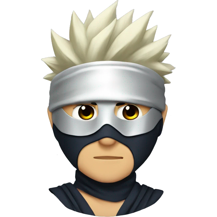 masked ninja with silver spikes hair kakashi emoji